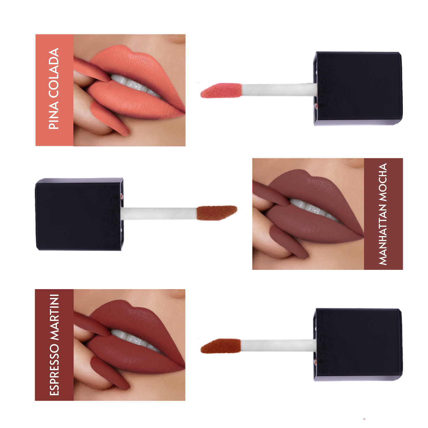 Liquid Lipstick Combo (Brown Symphony) - Set Of 3